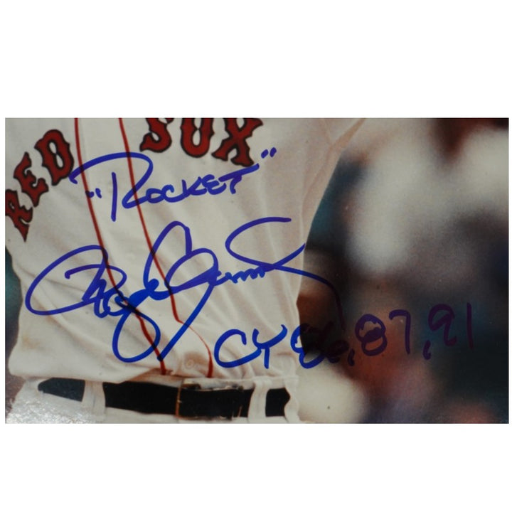 Roger Clemens Boston Red Sox Autographed Inscribed Matted 16x20 Photo JSA COA