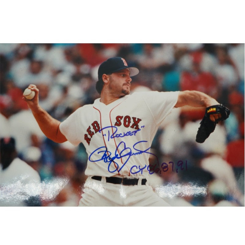 Roger Clemens Boston Red Sox Autographed Inscribed Matted 16x20 Photo JSA COA