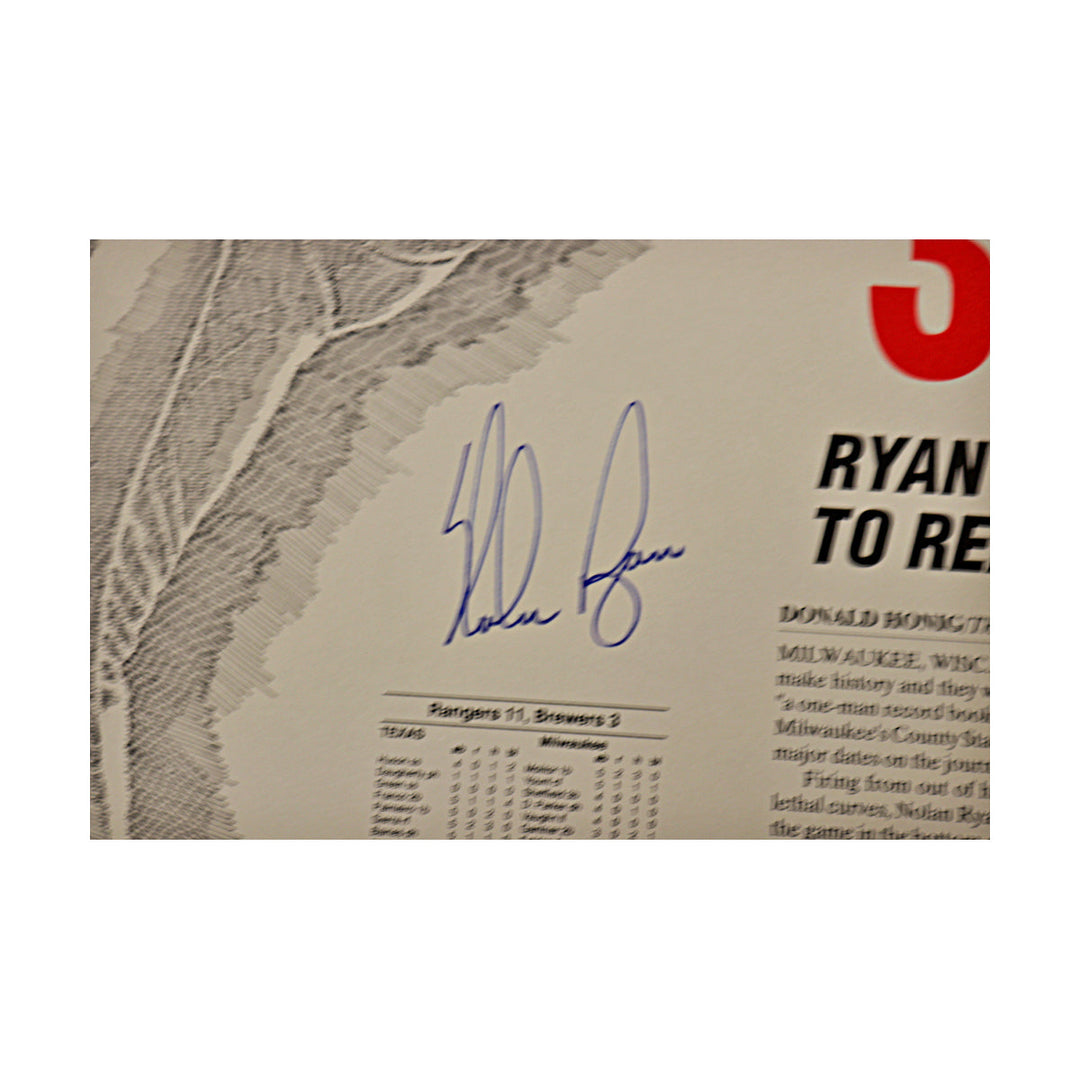 Nolan Ryan Texas Rangers Autographed Signed 300 Wins 16x20 Lithograph 60/300 JSA COA