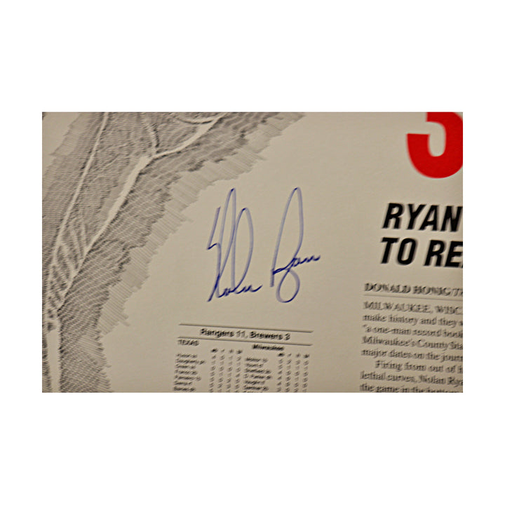 Nolan Ryan Texas Rangers Autographed Signed 300 Wins 16x20 Lithograph 60/300 JSA COA