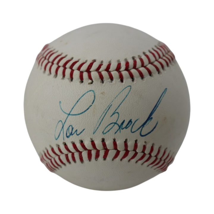 Lou Brock Saint Louis Cardinals Autographed Super Core Baseball PSA/DNA Holo