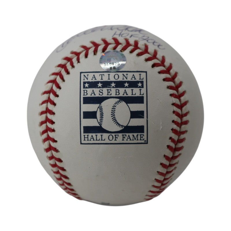 Carlton Fisk Boston Red Sox Autographed Inscribed HOF Logo Baseball MLB Holo