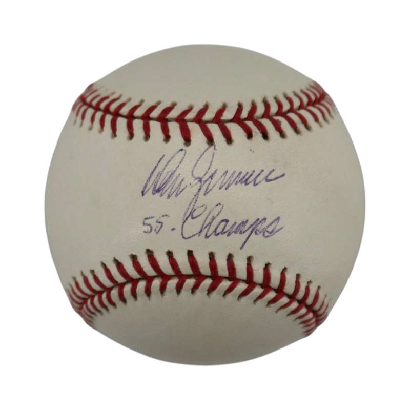 Don Zimmer Brooklyn Dodgers Autographed Inscribed OMLB Baseball PSA/DNA Holo