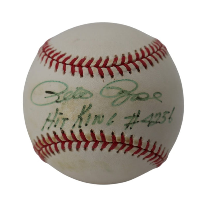 Pete Rose Cincinnati Reds Autographed Inscribed ONL Baseball JSA Holo