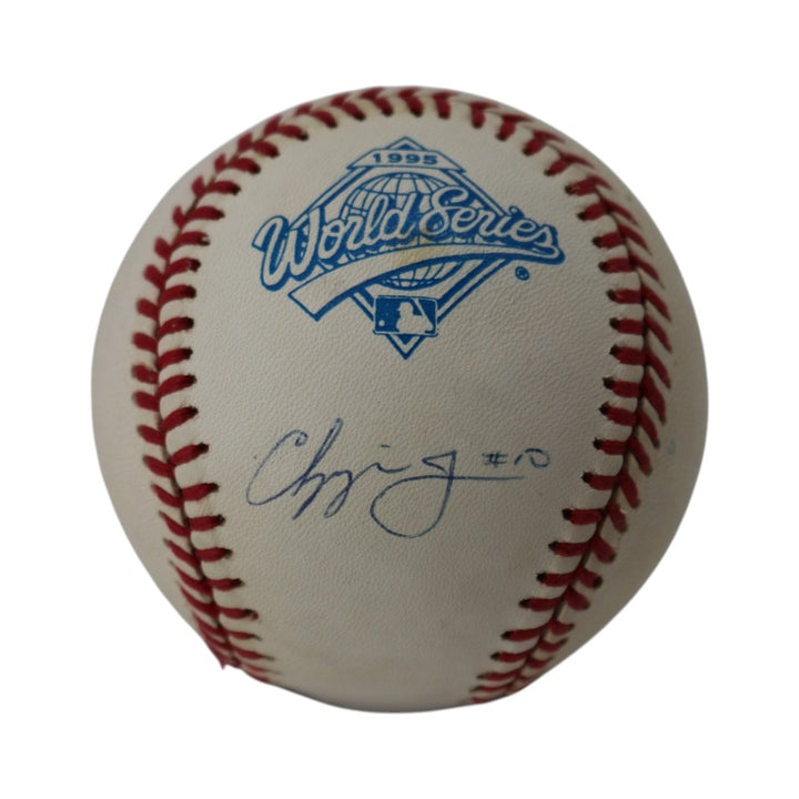 Chipper Jones Atlanta Braves Signed 1995 WS Logo Baseball JSA Holo Only