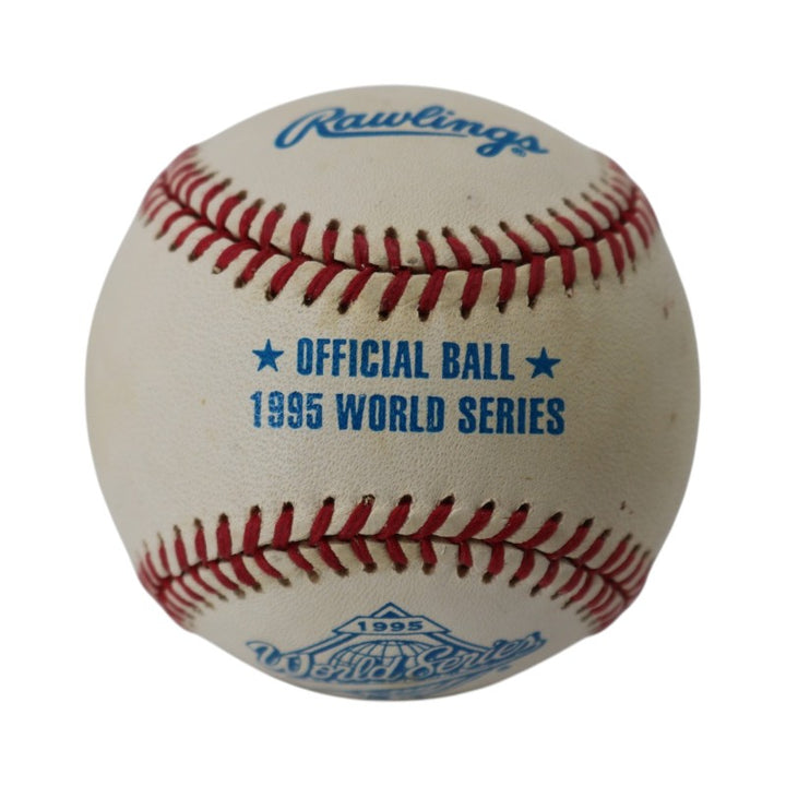 Chipper Jones Atlanta Braves Signed 1995 WS Logo Baseball JSA Holo Only