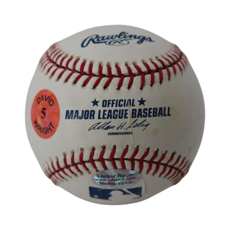 David Wright New York Mets Autographed OMLB Baseball Locker Room Mem Holo