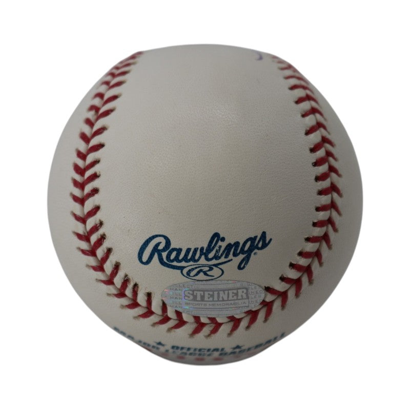 Hank Aaron Atlanta Braves Autographed Rawlings OMLB Baseball Steiner Holo