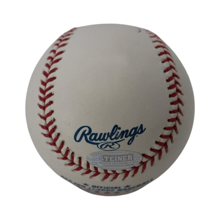 Hank Aaron Atlanta Braves Autographed Rawlings OMLB Baseball Steiner Holo