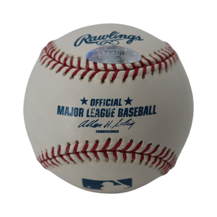 Hank Aaron Atlanta Braves Autographed Rawlings OMLB Baseball Steiner Holo