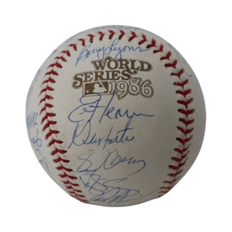 Carter Strawberry Hernandez 1986 New York Mets Team Signed 1986 WS Logo Baseball Steiner/MLB Holo
