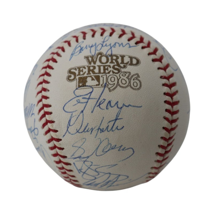 Carter Strawberry Hernandez 1986 New York Mets Team Signed 1986 WS Logo Baseball Steiner/MLB Holo