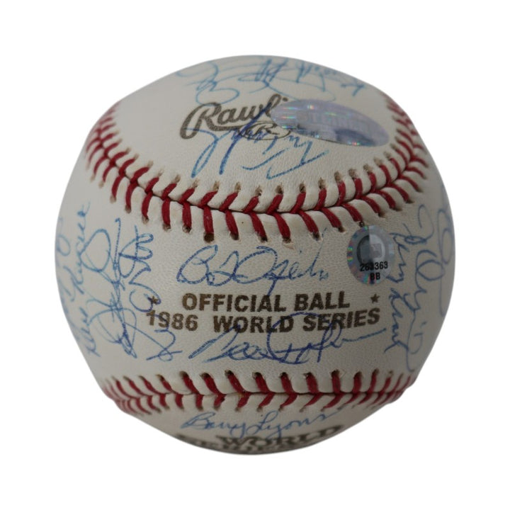 Carter Strawberry Hernandez 1986 New York Mets Team Signed 1986 WS Logo Baseball Steiner/MLB Holo