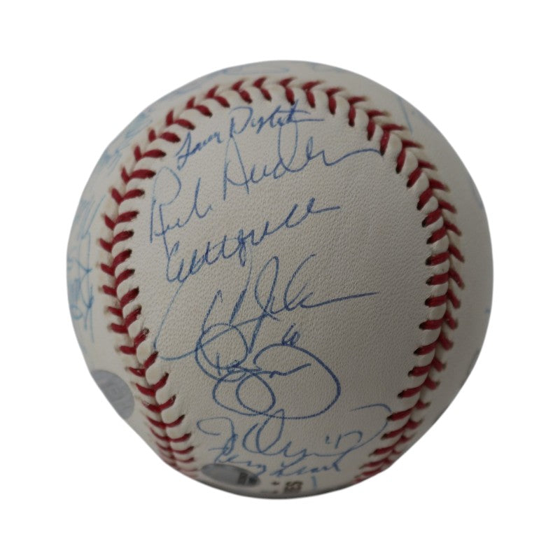 Carter Strawberry Hernandez 1986 New York Mets Team Signed 1986 WS Logo Baseball Steiner/MLB Holo