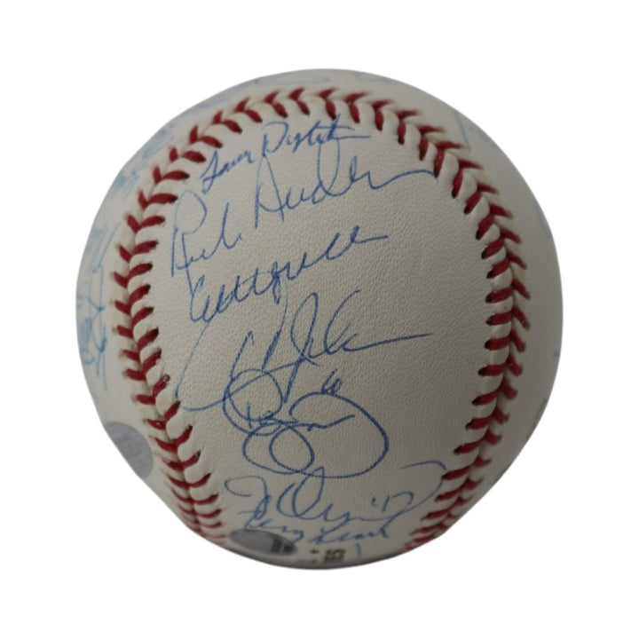Carter Strawberry Hernandez 1986 New York Mets Team Signed 1986 WS Logo Baseball Steiner/MLB Holo