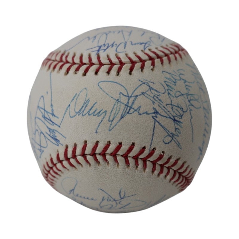 Carter Strawberry Hernandez 1986 New York Mets Team Signed 1986 WS Logo Baseball Steiner/MLB Holo