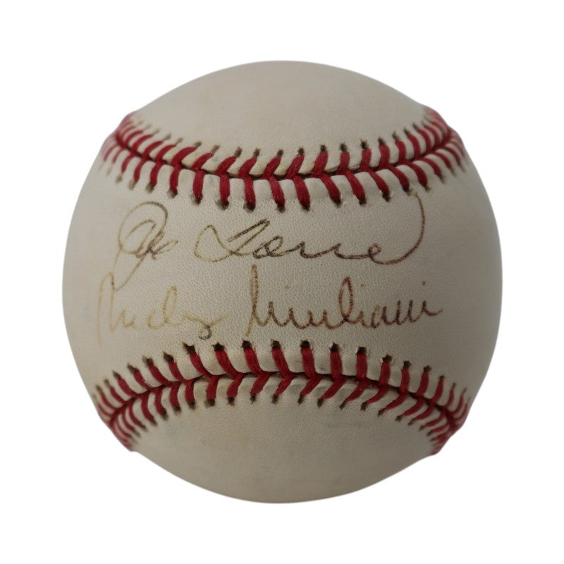 Joe Torre Rudy Giuliani Dual Signed 2001 World Series Logo Ball Steiner Holo