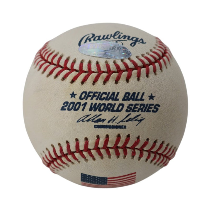 Joe Torre Rudy Giuliani Dual Signed 2001 World Series Logo Ball Steiner Holo