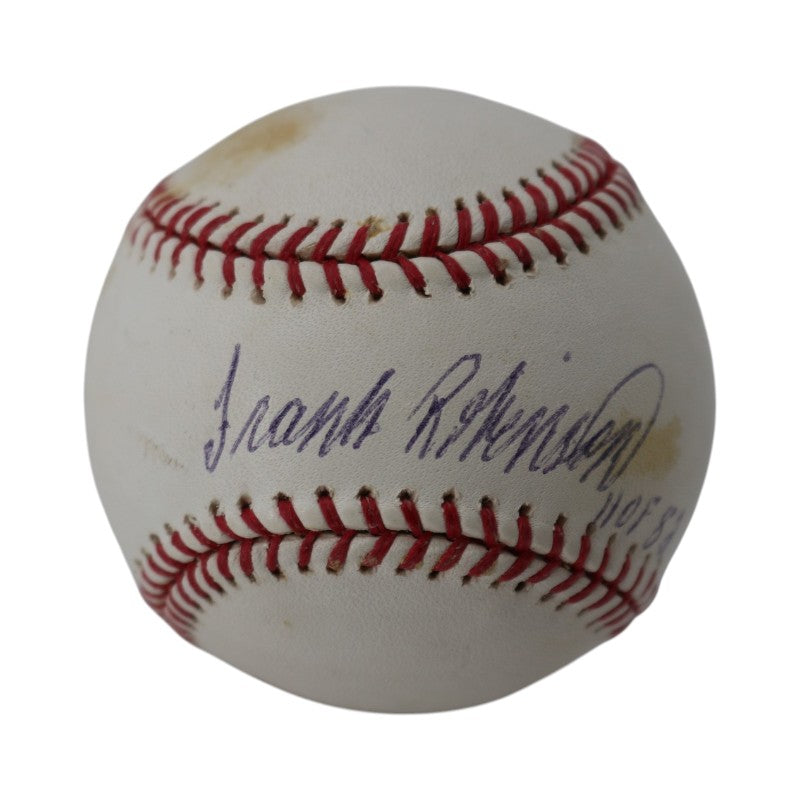 Frank Robinson Reds Orioles Autographed Inscribed OMLB Baseball Steiner Holo