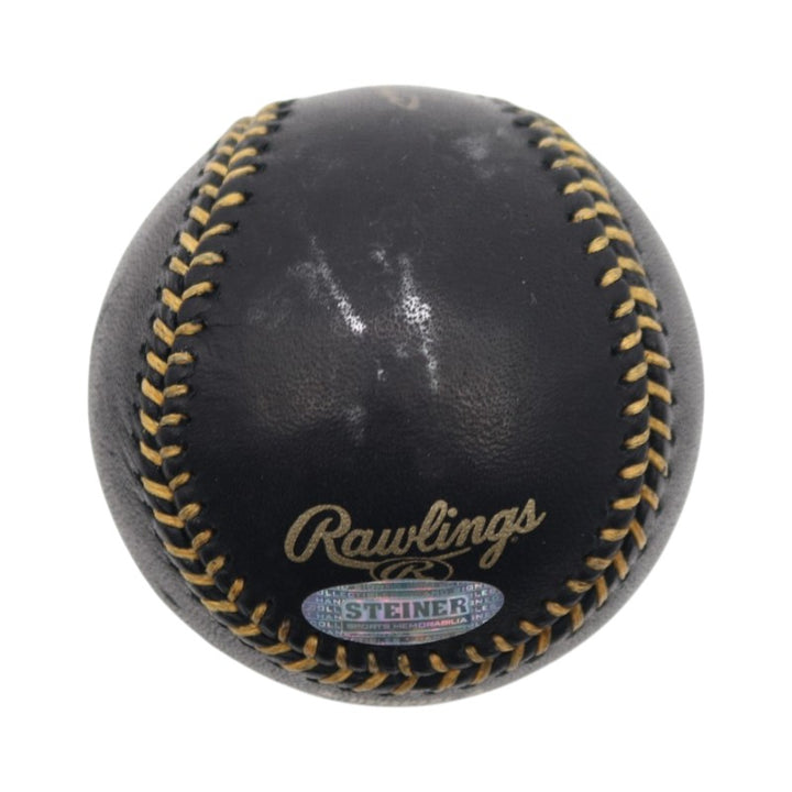 Yogi Berra NY Yankees Autographed Black Leather OMLB Baseball MLB Steiner COA