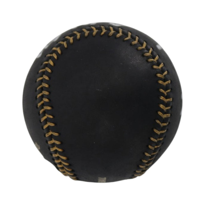 Hank Aaron Atlanta Braves Autographed Black Leather OMLB Baseball Steiner COA