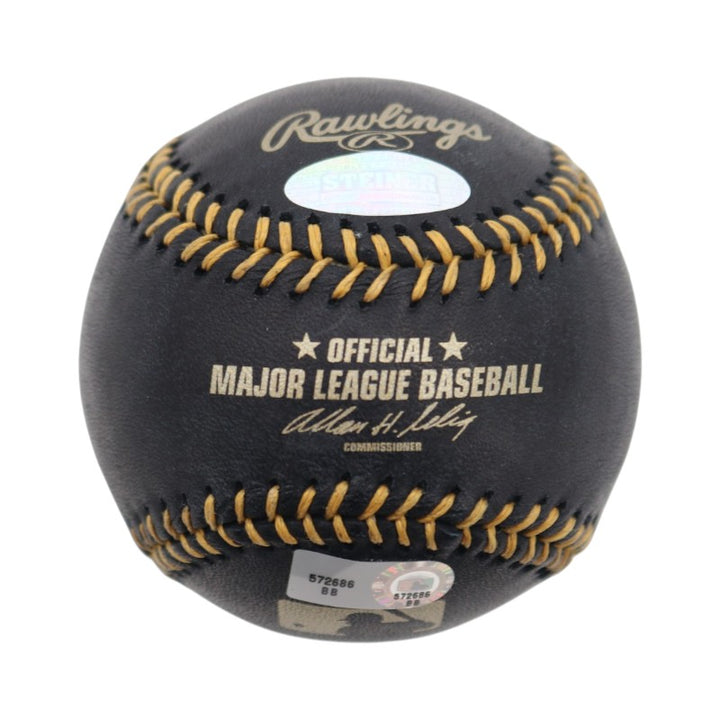 Joe Torre New York Yankees Signed Black Leather OMLB Baseball MLB Steiner COA