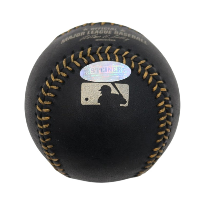 Derek Jeter New York Yankees Signed Black Leather OMLB Baseball MLB Steiner COA