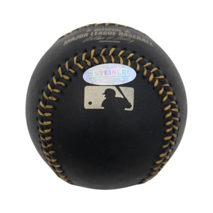 Derek Jeter New York Yankees Signed Black Leather OMLB Baseball MLB Steiner COA
