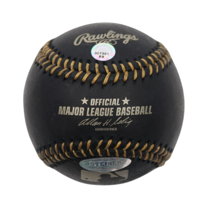 Derek Jeter New York Yankees Signed Black Leather OMLB Baseball MLB Steiner COA