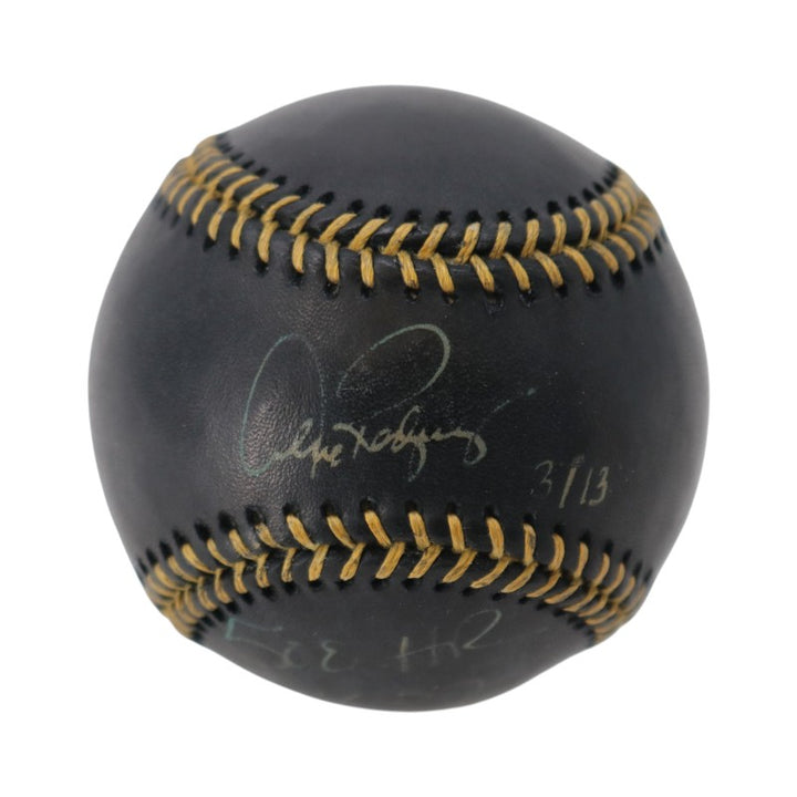 Alex Rodriguez NY Yankees Signed Inscribed Black Leather OMLB Baseball MVP Holo