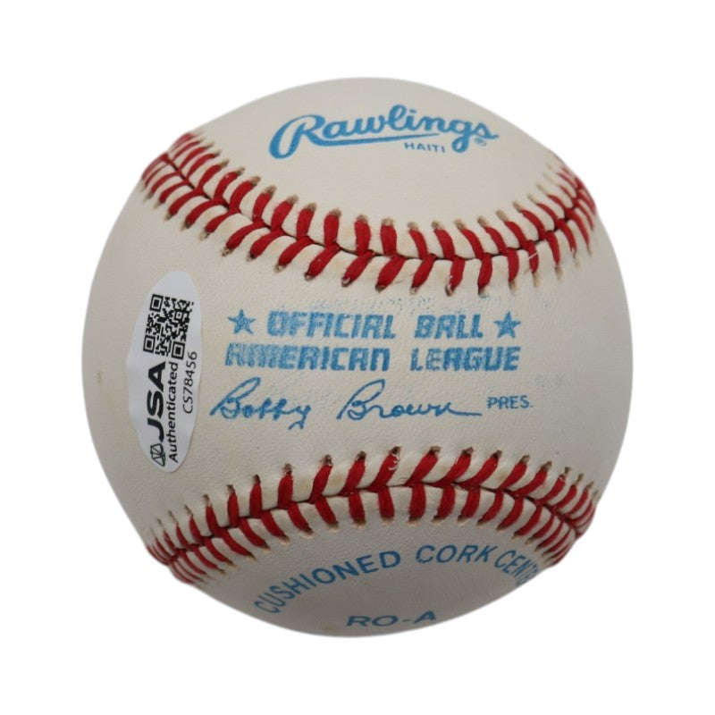 Bret Saberhagen Mets Royals Autographed Rawlings OAL Baseball JSA COA