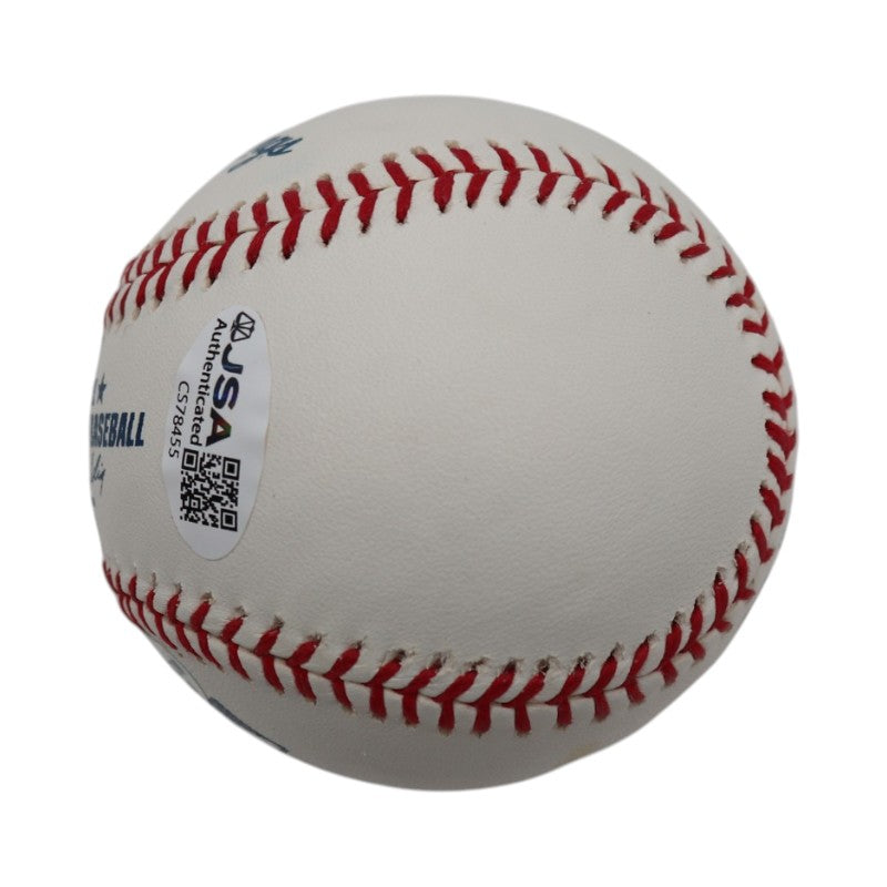 Denny McLain Detroit Tigers Autographed Inscribed Rawlings OMLB Baseball JSA COA