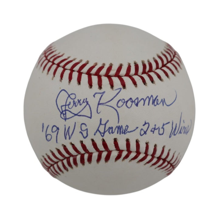 Jerry Koosman New York Mets Autographed Inscribed Rawlings OMLB Baseball JSA COA