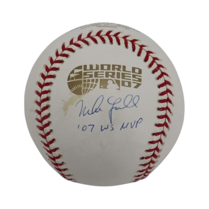 Mike Lowell Boston Red Sox Autographed Inscribed 2007 WS Baseball JSA COA