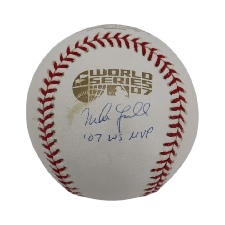 Mike Lowell Boston Red Sox Autographed Inscribed 2007 WS Baseball JSA COA