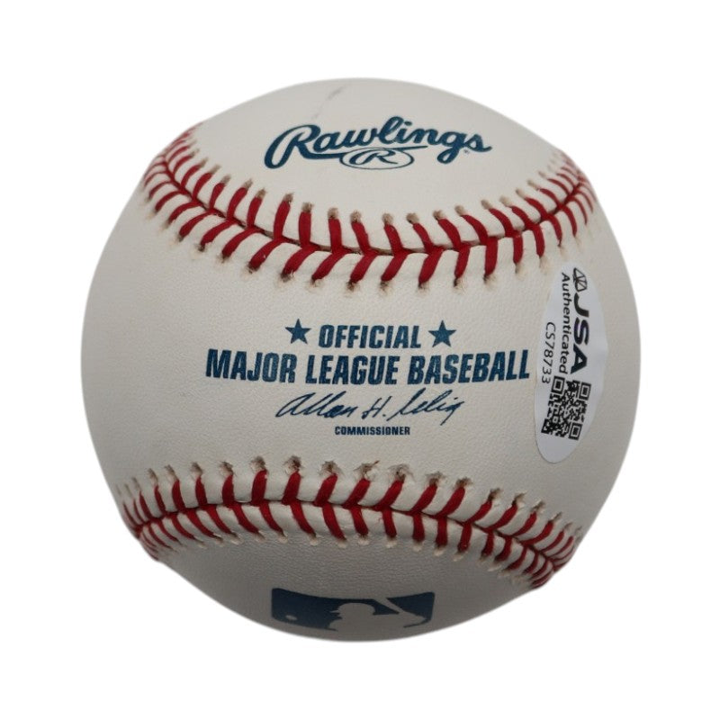 Tom Browning Cincinnati Reds Signed Inscribed Rawlings OMLB Baseball JSA COA