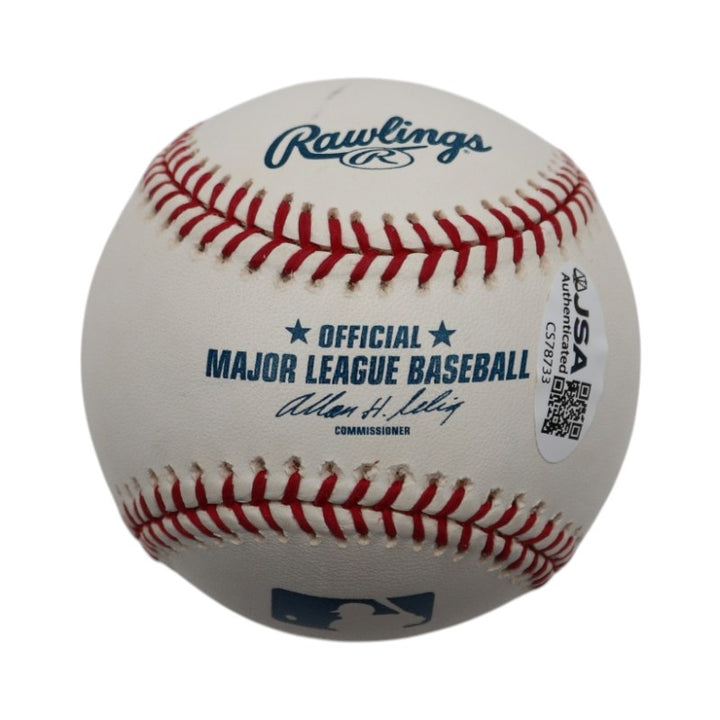 Tom Browning Cincinnati Reds Signed Inscribed Rawlings OMLB Baseball JSA COA