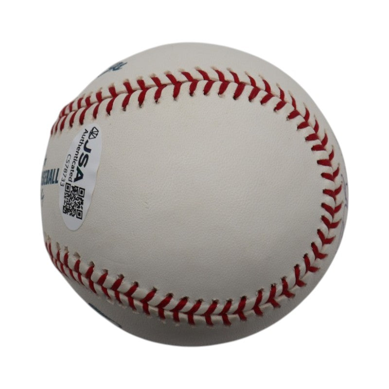 Tom Browning Cincinnati Reds Signed Inscribed Rawlings OMLB Baseball JSA COA