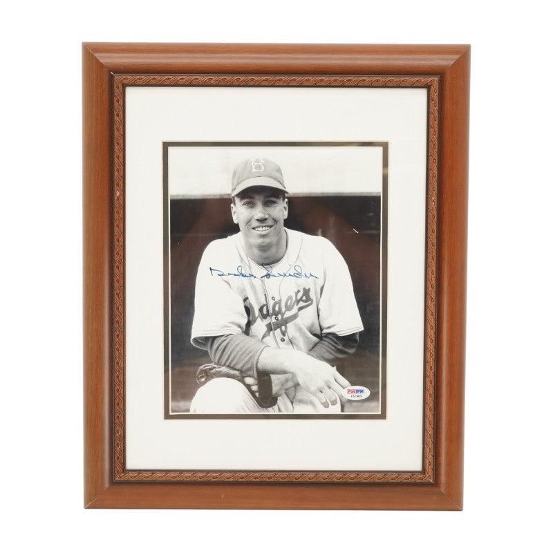 Duke Snider Brooklyn Dodgers Autographed Framed 8x10 Photo PSA COA