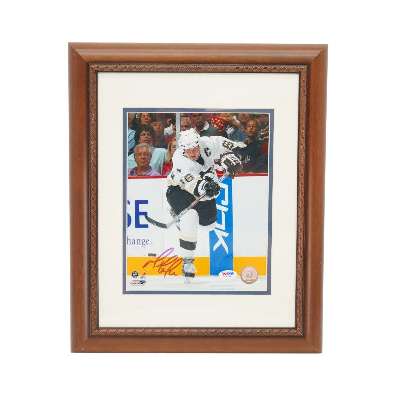 Mario Lemieux Pittsburgh Penguins Autographed Framed 8x10 Photo PSA COA