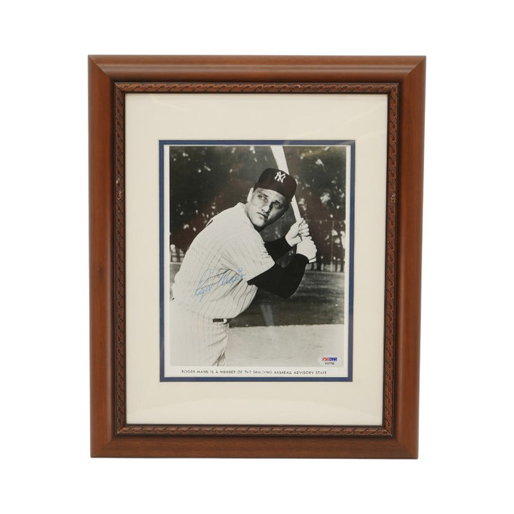 Roger Maris New York Yankees Autographed Framed 8x10 Photo PSA Holo