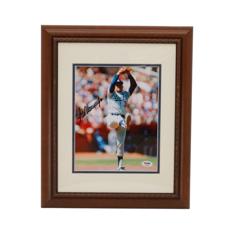 Fernando Valenzuela Los Angeles Dodgers Autographed Framed 8x10 Photo PSA COA