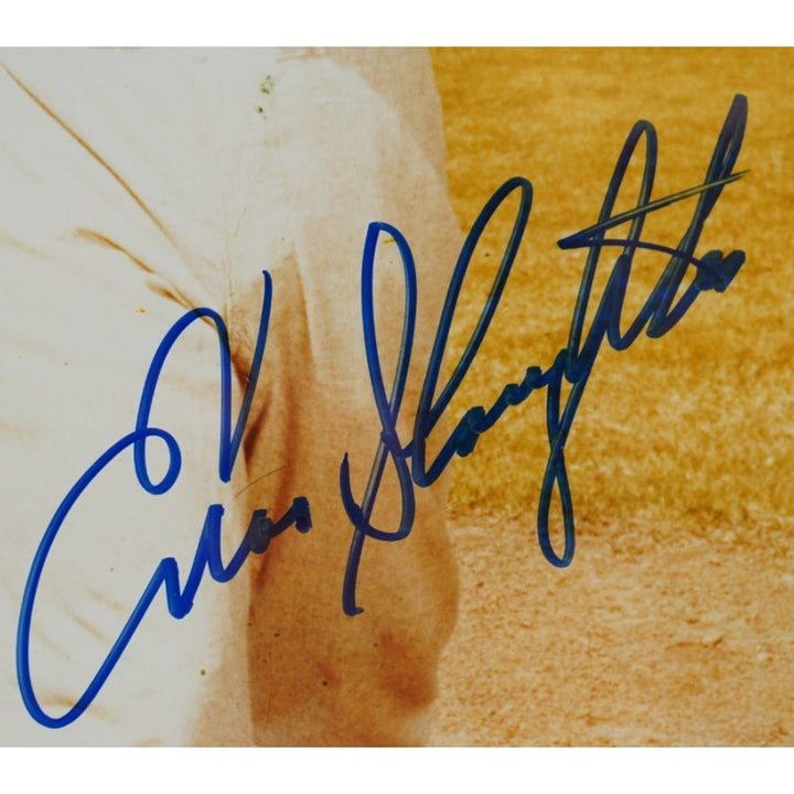Enos Slaughter New York Yankees Autographed Framed 8x10 Photo PSA COA