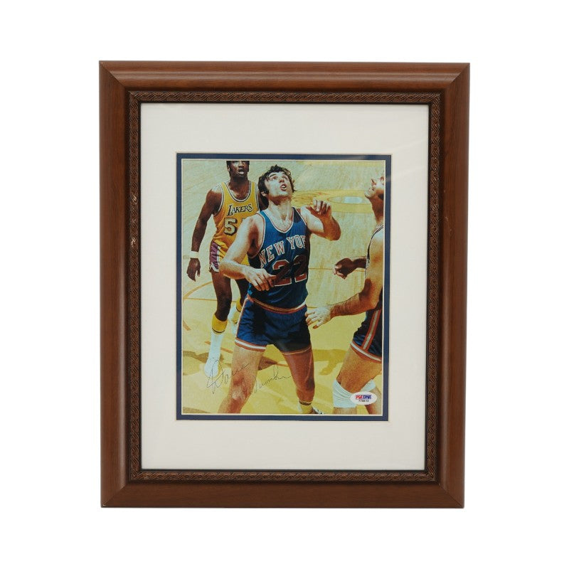 Dave DeBusschere New York Knicks Autographed Framed 8x10 Photo PSA COA