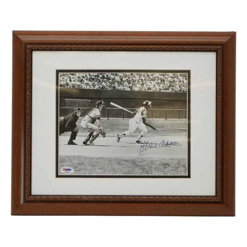 Hank Aaron Atlanta Braves Autographed Framed 8x10 Photo PSA COA