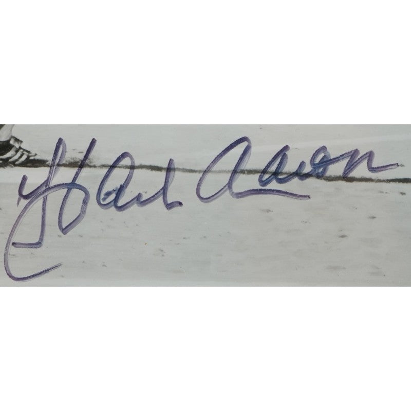 Hank Aaron Atlanta Braves Autographed Framed 8x10 Photo PSA COA