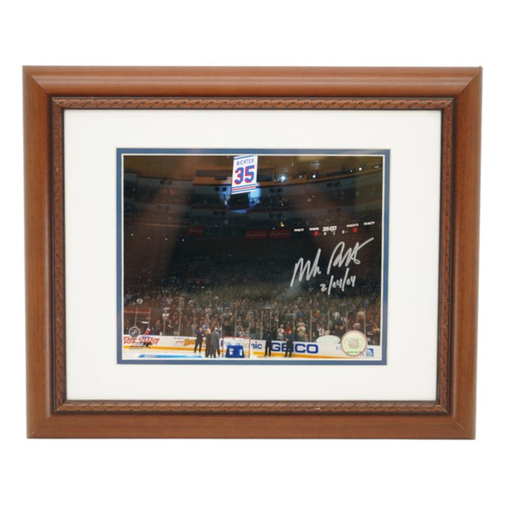 Mike Richter New York Rangers Autographed Inscribed Framed 8x10 Photo Steiner COA