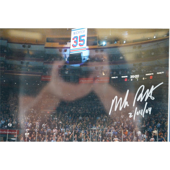 Mike Richter New York Rangers Autographed Inscribed Framed 8x10 Photo Steiner COA