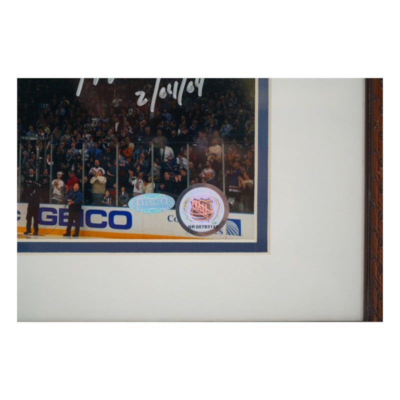 Mike Richter New York Rangers Autographed Inscribed Framed 8x10 Photo Steiner COA