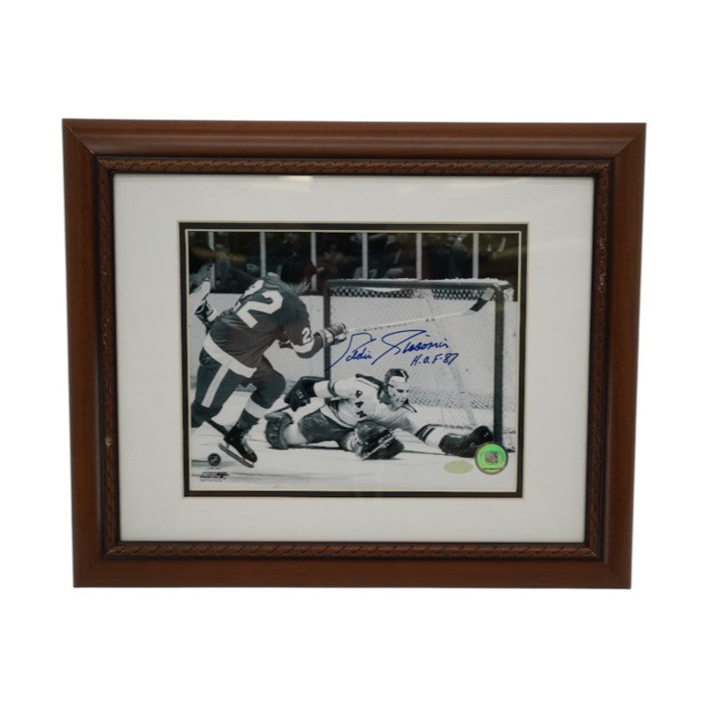 Eddie Giacomin New York Rangers Autographed Inscribed Framed 8x10 Photo Steiner COA